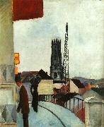 August Macke Cathedral at Freiburg, Switzerland oil painting